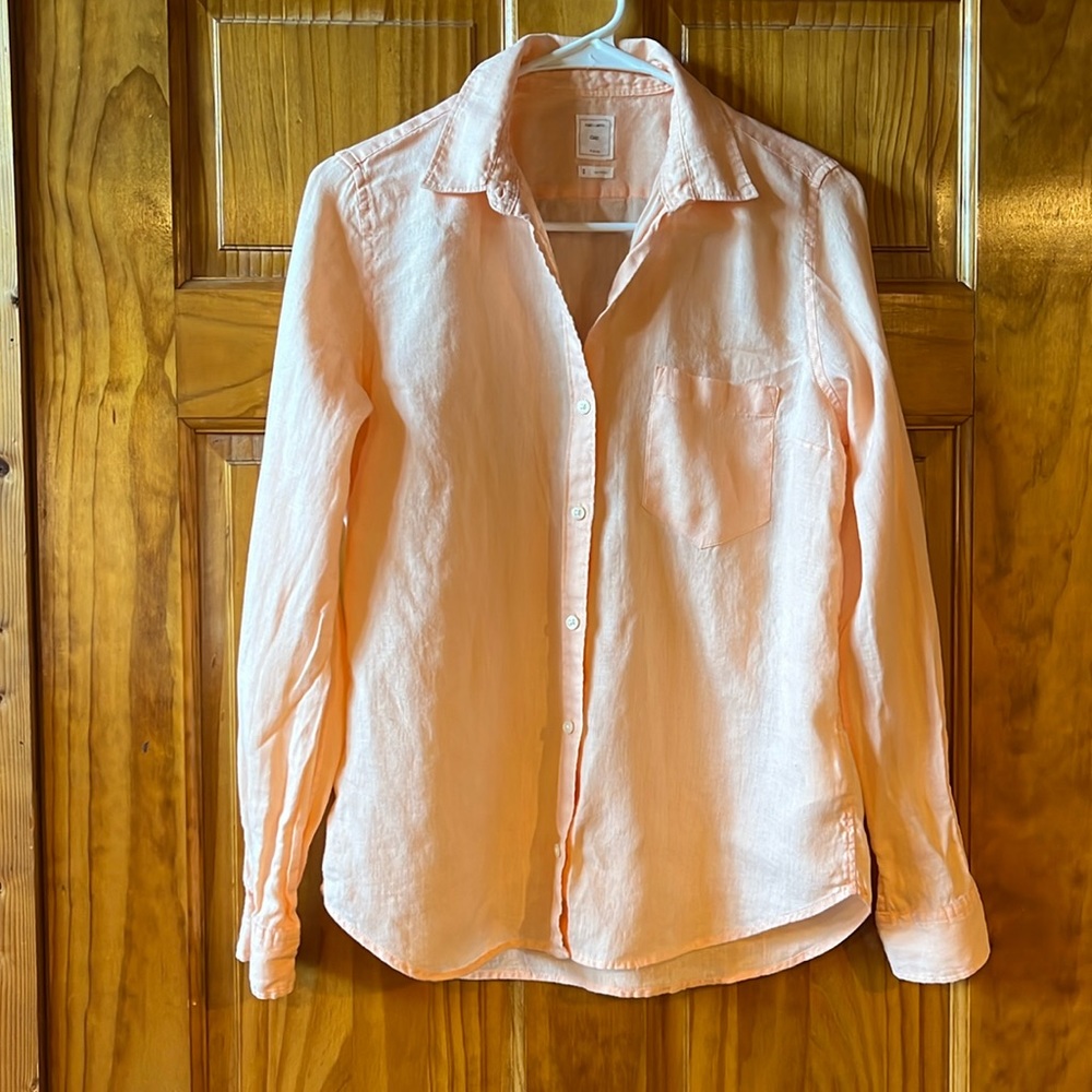 Gap Peach Linen Button Up